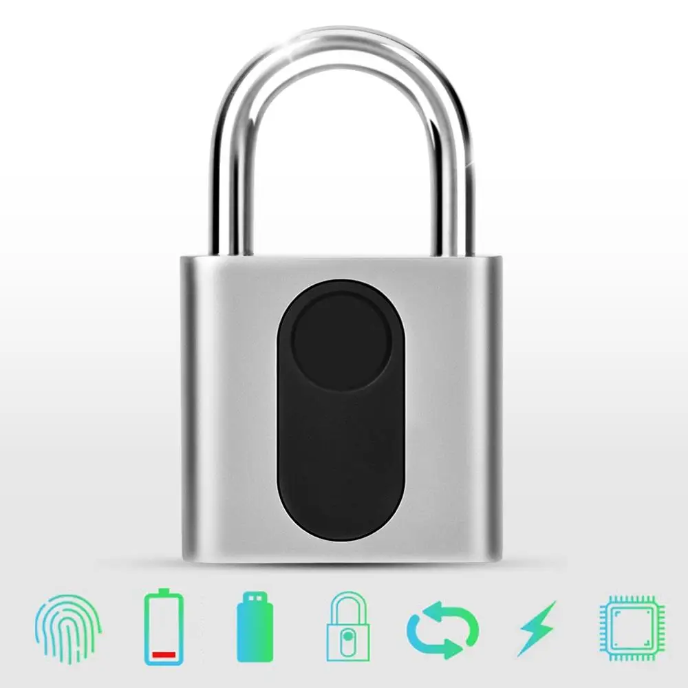 Waterproof Rechargeable Home Safety fechadura digital cerradura intelligent Smart Fingerprint Padlock Keyless Door Lock
Waterproof Rechargeable Home Safety fechadura digital cerradura intelligent Smart Fingerprint Padlock Keyless Door Lock