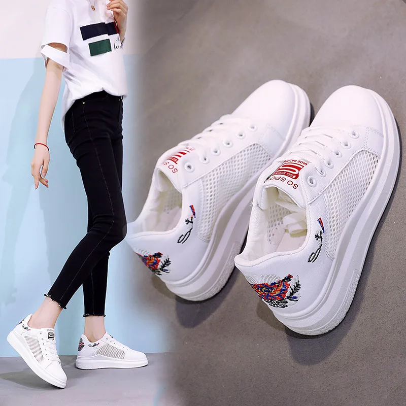 2018 Summer Women Fashion Casual New Breathable White Shoes Female Running Vulcanize Shoes Sports Embroidery Lace Up Sneakers
2018 Summer Women Fashion Casual New Breathable White Shoes Female Running Vulcanize Shoes Sports Embroidery Lace Up Sneakers