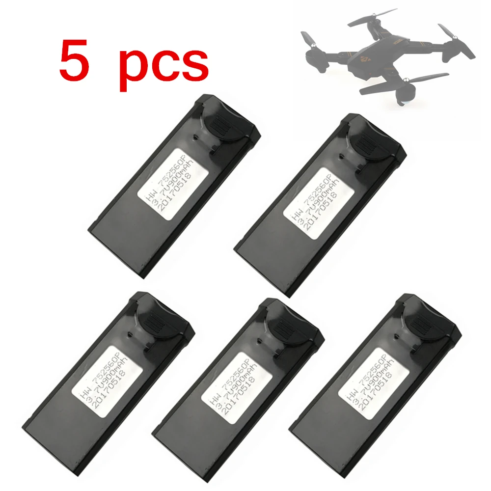 

5pcs/lot 3.7V 900mAh VISUO TIANQU XS809W XS809HW Rechargeable LiPo Battery Quadcopter RC Drone Part Aircraft Helicopter Battery