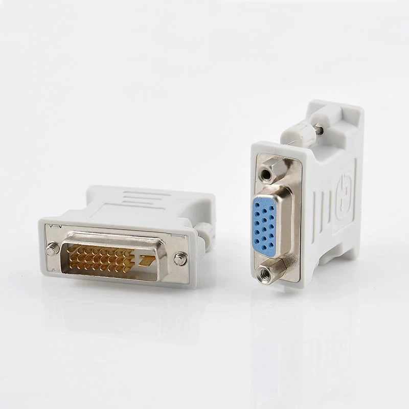 

24+1 pin DVI-D Male To 15 Pin VGA Female Adapter Video Converters High Quality White VGA Video Adapters Converter For PC Laptop