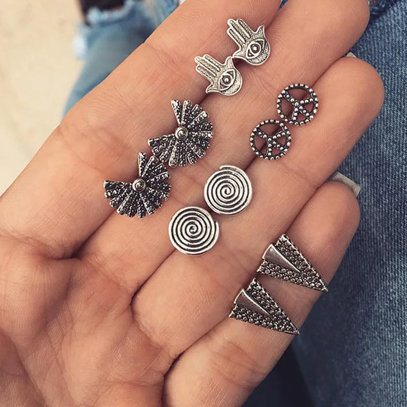 Bohemian Arrow Cross Moon Flower Gem Silver Earrings Set Women Stud Earrings Set Personality Party Wedding Jewelry
Bohemian Arrow Cross Moon Flower Gem Silver Earrings Set Women Stud Earrings Set Personality Party Wedding Jewelry