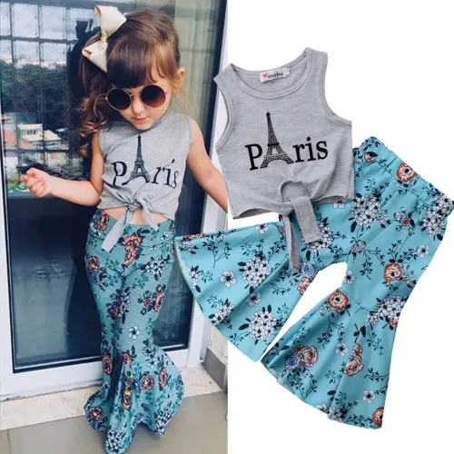 2018 New Kid Girls Clothes Baby Girls Vest Tops Eiffel Tower T-shirt+Wide Leg Floral Pants Summer Children Outfits Clothes
2018 New Kid Girls Clothes Baby Girls Vest Tops Eiffel Tower T-shirt+Wide Leg Floral Pants Summer Children Outfits Clothes