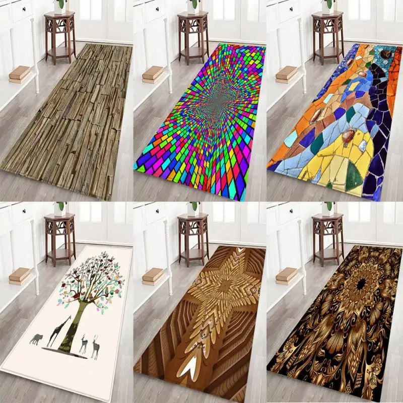 

Non-Slip Water Absorption Mat Carpet 3D Printed Thickened Flannel Fabric Area Rug Christmas Kitchen Bath Supplies New