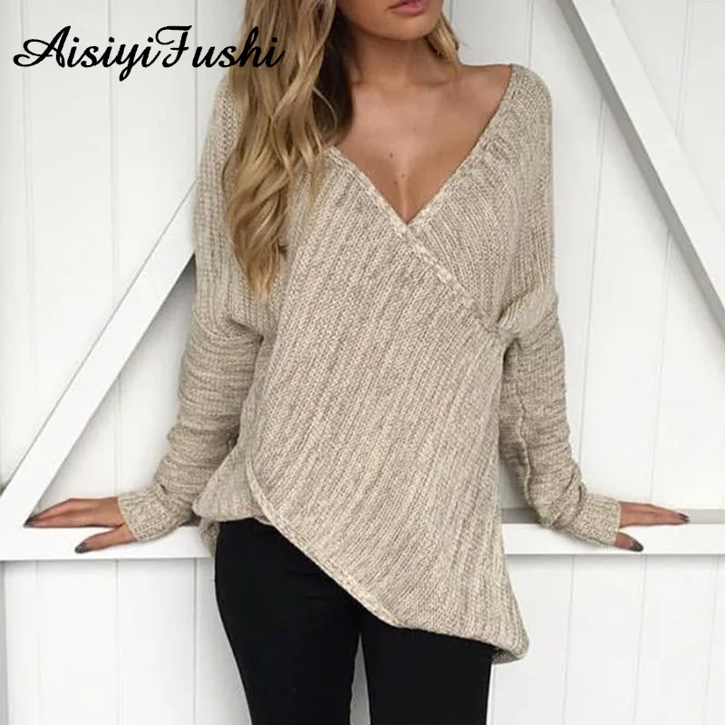 Autumn Winter Women Sexy V-Neck Pullover Sweaters Knitted Female Drop-Shoulder Slim Cross Wrap Oversized Sweater Tops
Autumn Winter Women Sexy V-Neck Pullover Sweaters Knitted Female Drop-Shoulder Slim Cross Wrap Oversized Sweater Tops