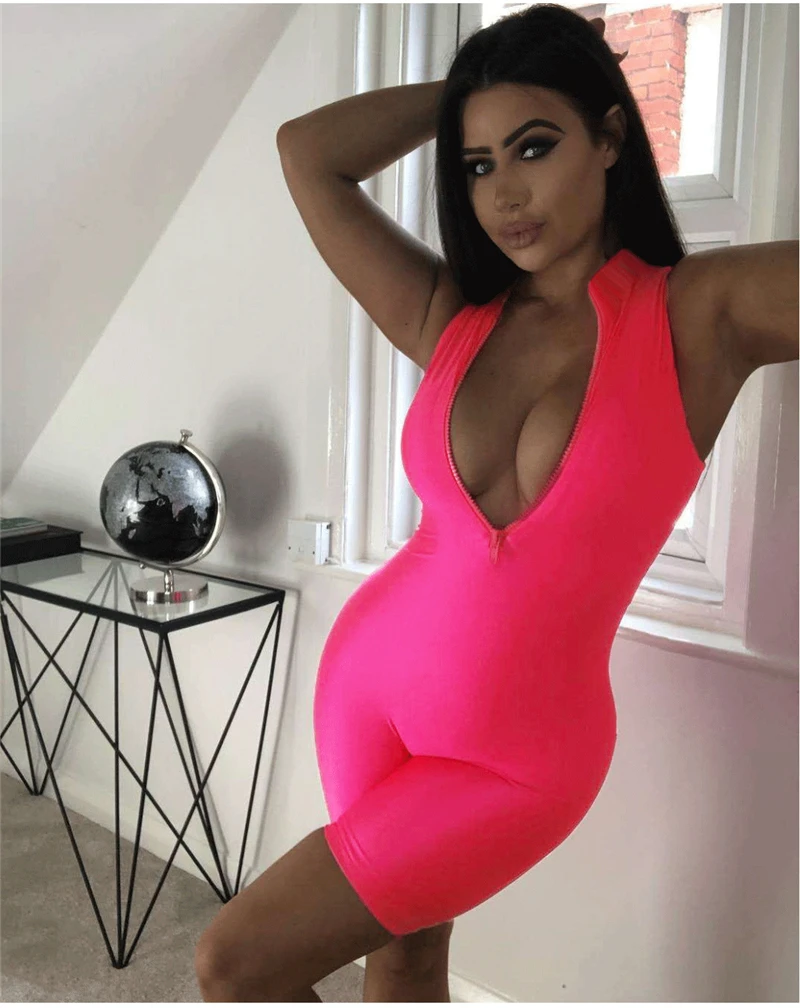 OMSJ Sexy Party Jumpsuit Women 2019 New FashionSummer Shiny Neon Pink Front Zipper Fitness Playsuit Skinny Casual Bodysuit Black
OMSJ Sexy Party Jumpsuit Women 2019 New FashionSummer Shiny Neon Pink Front Zipper Fitness Playsuit Skinny Casual Bodysuit Black