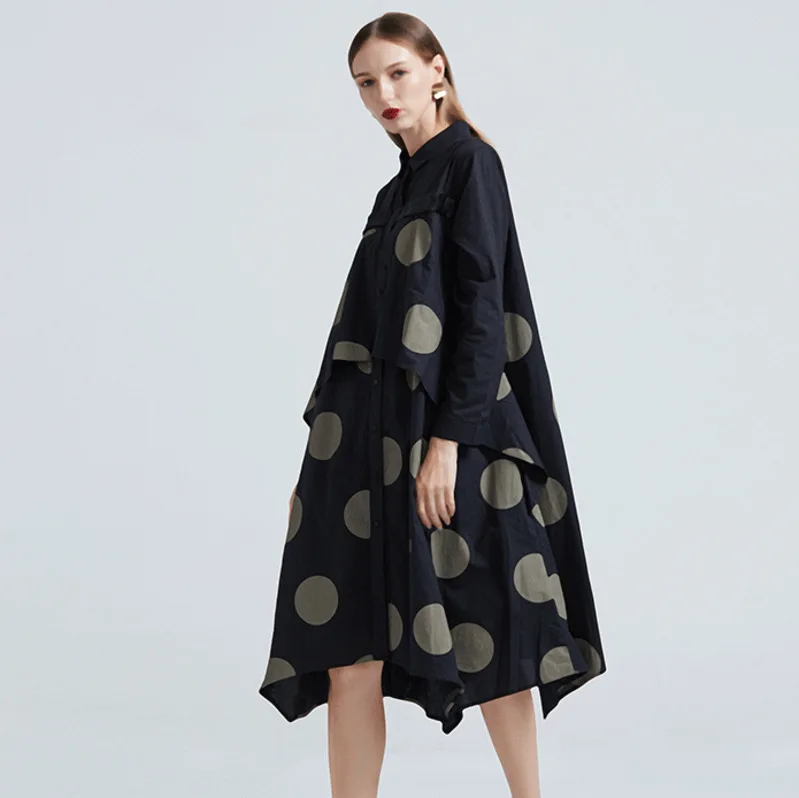lanmrem 2019 Spring Lapel Long Sleeve Dot Print Patchwork single Breasted Patchwork Casual Loose Shirt Dress Women AD533
lanmrem 2019 Spring Lapel Long Sleeve Dot Print Patchwork single Breasted Patchwork Casual Loose Shirt Dress Women AD533