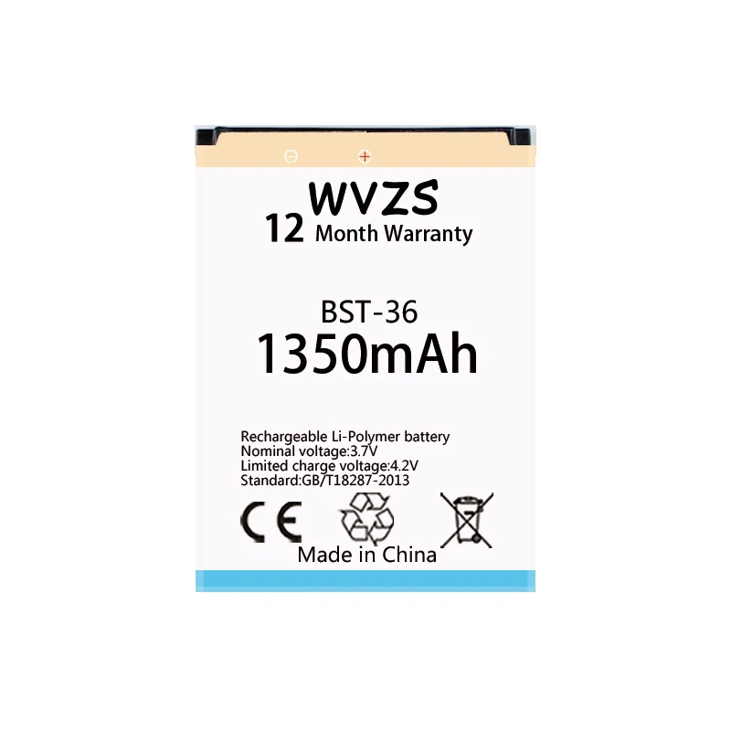 1350 мА/ч Батарея BST-36 для sony Ericsson J300 K510i Z550a K310 J300C X0001 Z550C K320 K310i W200 Z550i Z558 K3100c батареи |