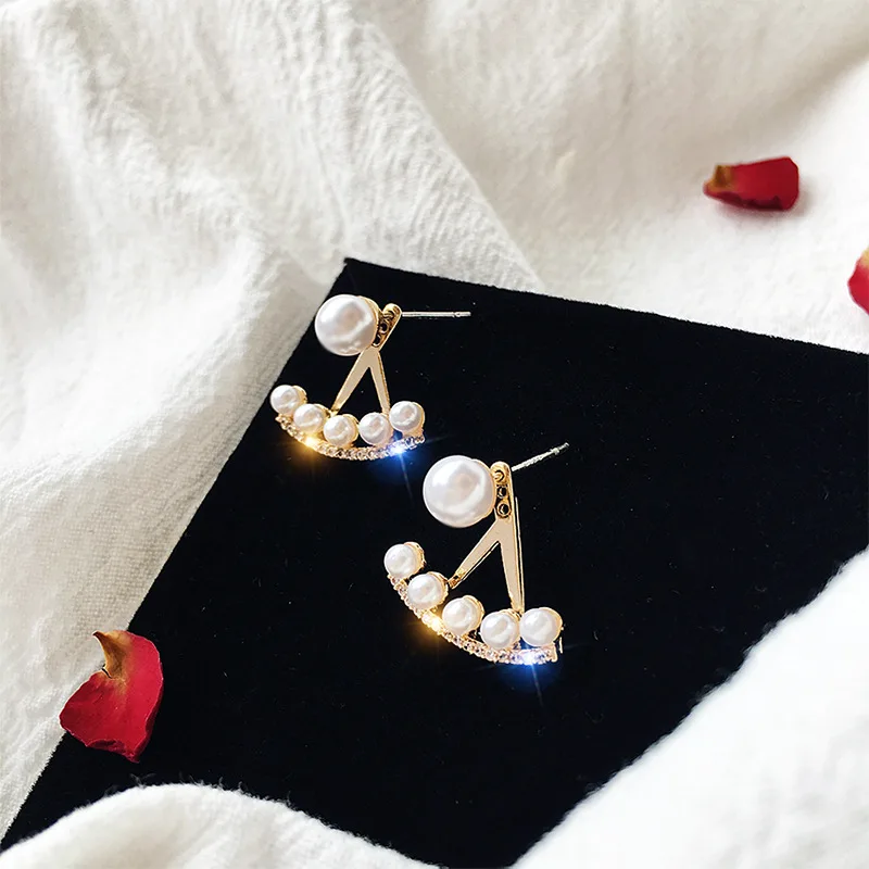 Seashell Sea Scallop Earrings With White Pearl Gold Metal Double Mermaid Fan Shell Stud Earrings Female Jewelry H5E751
Seashell Sea Scallop Earrings With White Pearl Gold Metal Double Mermaid Fan Shell Stud Earrings Female Jewelry H5E751