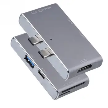 Dual USB-C Hub Adapter to 4K HDMI USB3.0 SD TF Card Thunderbolt 3 Interface Muliti-functional Type-C Hub for Laptop Desktop
Dual USB-C Hub Adapter to 4K HDMI USB3.0 SD TF Card Thunderbolt 3 Interface Muliti-functional Type-C Hub for Laptop Desktop