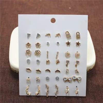 21pair/set personality Fashion Twinkle crystal Ear Stud Elegant For Women Earrings pendientes brincos fashion jewelry
21pair/set personality Fashion Twinkle crystal Ear Stud Elegant For Women Earrings pendientes brincos fashion jewelry