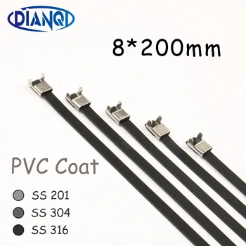 8*200 8mm 8x200 Stainless Steel Zip PVC coating Strong Stainless Steel Grade Metal Cable Ties Zip Tie Wraps
8*200 8mm 8x200 Stainless Steel Zip PVC coating Strong Stainless Steel Grade Metal Cable Ties Zip Tie Wraps