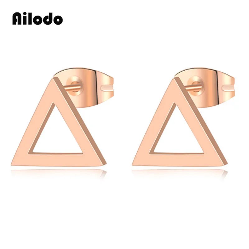 Ailodo Fashion Triangle Stud Earrings For Women Personality Rose Gold Color Titanium Steel Earrings Party Wedding Jewelry LD050
Ailodo Fashion Triangle Stud Earrings For Women Personality Rose Gold Color Titanium Steel Earrings Party Wedding Jewelry LD050