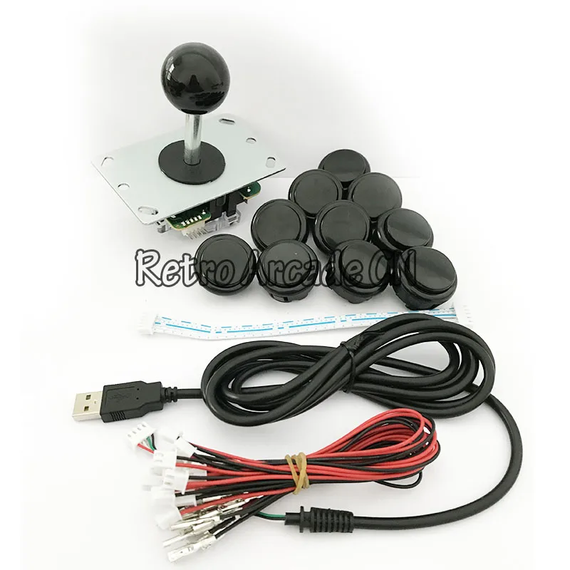 DIY Handle 8 Way Arcade Joystick Kits 5 Pin 30mm Push Button Replacement Arcade Set Cable USB Encoder To PC Joystick Games
DIY Handle 8 Way Arcade Joystick Kits 5 Pin 30mm Push Button Replacement Arcade Set Cable USB Encoder To PC Joystick Games