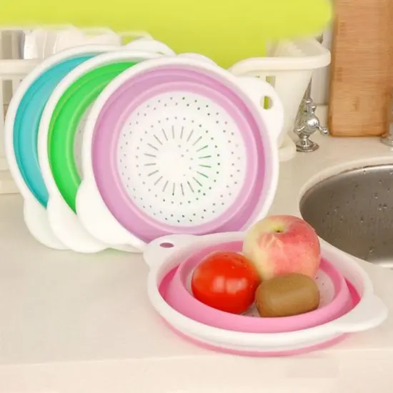 3Pcs Kitchen Craft Collapsibles Silicone Draining Food Folding Colander Strainers Fruit Tray Dripping Sifter Color Random Sent
3Pcs Kitchen Craft Collapsibles Silicone Draining Food Folding Colander Strainers Fruit Tray Dripping Sifter Color Random Sent