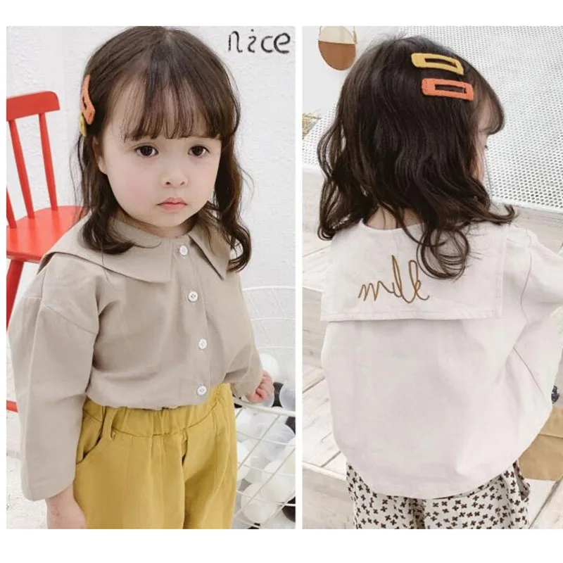 Baby Girl T-Shirt Spring Autumn Top Girls Korean Cotton Embroidered Big Turn-Collar Shirt Children Girl Top Blouse 1-5 Year Old
Baby Girl T-Shirt Spring Autumn Top Girls Korean Cotton Embroidered Big Turn-Collar Shirt Children Girl Top Blouse 1-5 Year Old