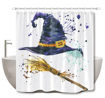 72'' Spattering Watercolor Halloween Witch Hat And Broom Bathroom Waterproof Fabric Shower Curtain 12 Hooks Bath Accessory Sets
72'' Spattering Watercolor Halloween Witch Hat And Broom Bathroom Waterproof Fabric Shower Curtain 12 Hooks Bath Accessory Sets