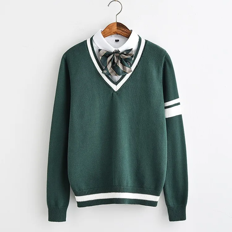 JK Loose size sweater Cute soft Dark green color Sweet gentle Single sleeves two bars stripe sweater
JK Loose size sweater Cute soft Dark green color Sweet gentle Single sleeves two bars stripe sweater
