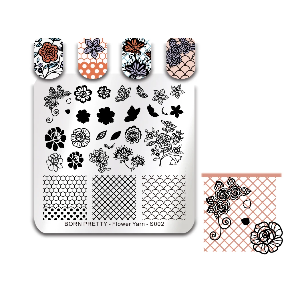 BORN PRETTY Flower Butterfly Grid Stamping Template Nail Art Stamp Plate Manicure Tools Nail Stamping Plates Flower Yarn S002
BORN PRETTY Flower Butterfly Grid Stamping Template Nail Art Stamp Plate Manicure Tools Nail Stamping Plates Flower Yarn S002