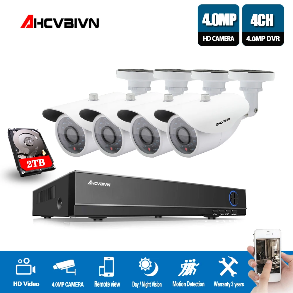 AHCVBIVN H.264 4.0MP 4 Channel Security Camera System Surveillance CCTV Camera System P2P HDMI Metal 36pc IR H.264 Double
AHCVBIVN H.264 4.0MP 4 Channel Security Camera System Surveillance CCTV Camera System P2P HDMI Metal 36pc IR H.264 Double