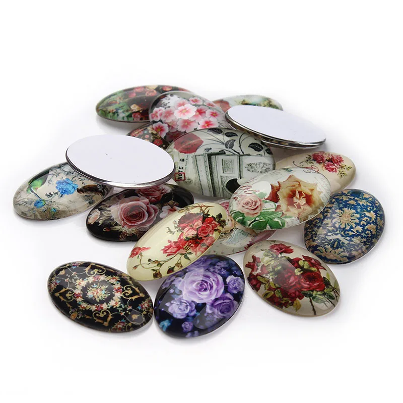 20pcs Mixed Flower Styles Fit 20x30mm Flatback Cabochon Base Settings Oval Glass Photo Cabochons for Jewelry Making F2993
20pcs Mixed Flower Styles Fit 20x30mm Flatback Cabochon Base Settings Oval Glass Photo Cabochons for Jewelry Making F2993