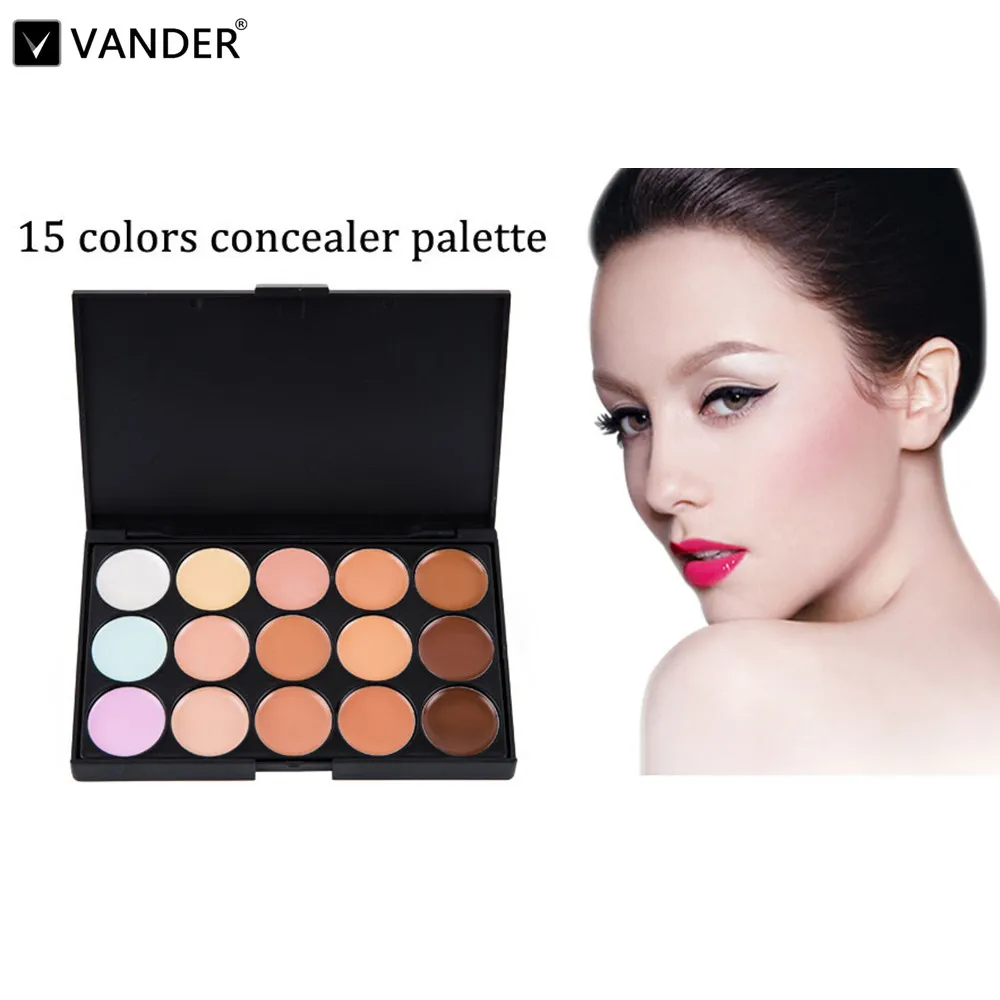 

VANDER Professional 15 Colors Concealer Face Cream Care Camouflage Makeup Base Palettes Set Corretivo Contour Palette Promotion