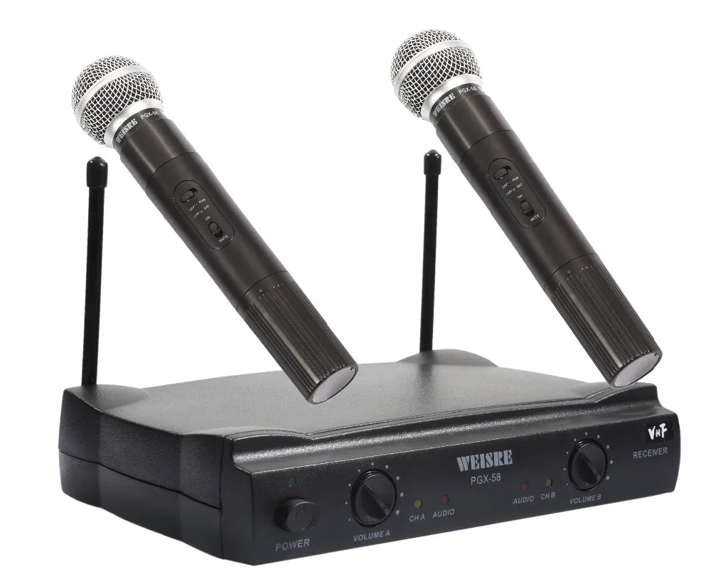 WEISRE Microphone High Quality Dual VHF Handheld Wireless Microphone System Party Karaoke Bar Studio Conference Mic
WEISRE Microphone High Quality Dual VHF Handheld Wireless Microphone System Party Karaoke Bar Studio Conference Mic