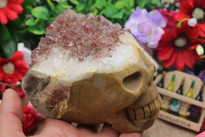 Фото 1317 grams of natural quartz crystal red skull cluster to heal | Дом и сад