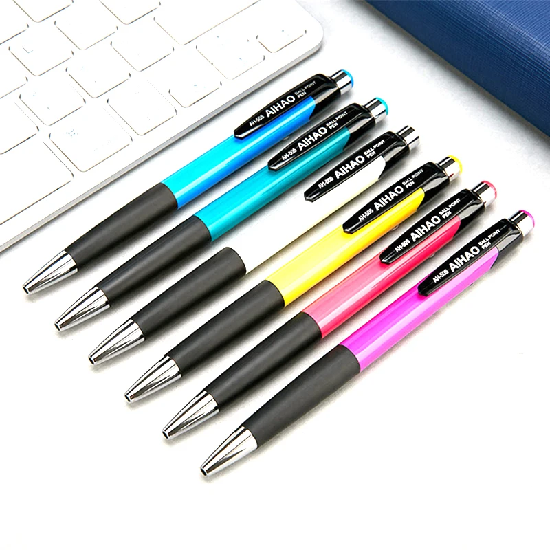 

12PCS Retractable Ball Point Pen 0.7mm Colorful Bullet Roller Pen Students Stationary material escolar