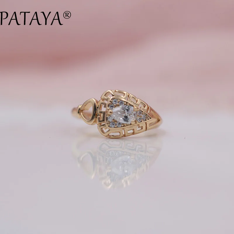 PATAYA New Arrivals Women Fashion 585 Rose Gold Ttriangle Exquisite Luxury Wedding Jewelry White Water Drop Natural Zircon Rings
PATAYA New Arrivals Women Fashion 585 Rose Gold Ttriangle Exquisite Luxury Wedding Jewelry White Water Drop Natural Zircon Rings
