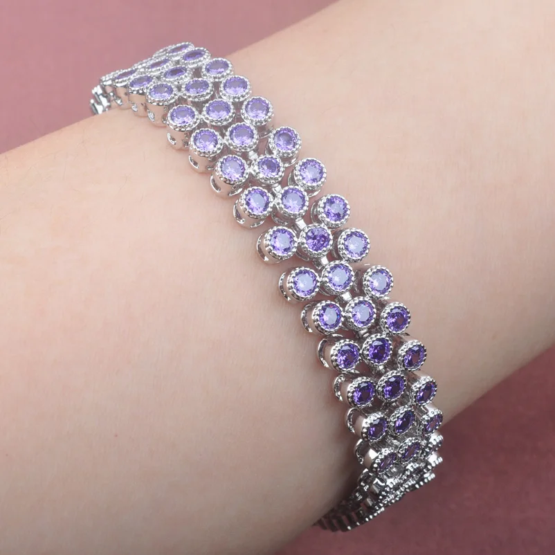 Shining Purple Crystal 925 Silver For Women Link Chain Bracelet Free Shipping OS0103
Shining Purple Crystal 925 Silver For Women Link Chain Bracelet Free Shipping OS0103
