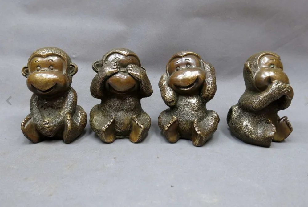 671115935++China brass sculpture carved fine copper lucky four monkey pair Statue
671115935++China brass sculpture carved fine copper lucky four monkey pair Statue
