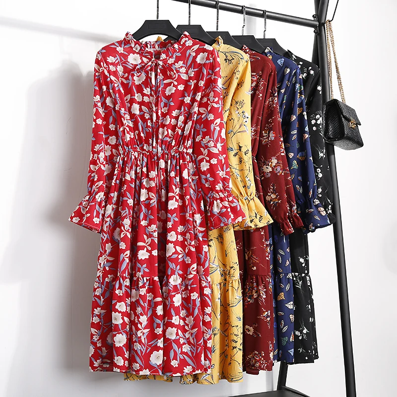 12 Colors Beautiful ! 2019 Fashion Spring Autumn New Women Chiffon Floral Dress Casual Slim Print V-neck Dresses Elastic Waist
12 Colors Beautiful ! 2019 Fashion Spring Autumn New Women Chiffon Floral Dress Casual Slim Print V-neck Dresses Elastic Waist