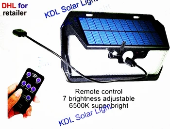 55 LED 900lm Solar Light remote control radar smart 3 side lighting leds solar Motion Sensor IP cam street wall lamp yard camp