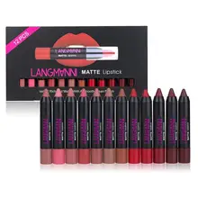 Maquiage 12 Pcs/lot Lip Kit Matte Lipstik Tahan Air Bergizi Beludru Tongkat Bibir Warna Nude Kosmetik Makeup Set(China)