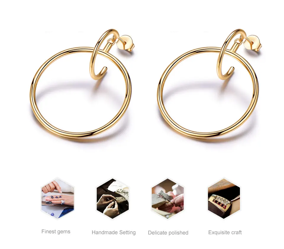 925 sterling silver yellow gold earrings for women (2)