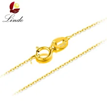 Cadena de oro puro Real para mujeres de alta calidad de moda collar de oro de 18 K elegante joyería de oro amarillo genuino 40/ 45/50 cm 0,8g Lindo(China)