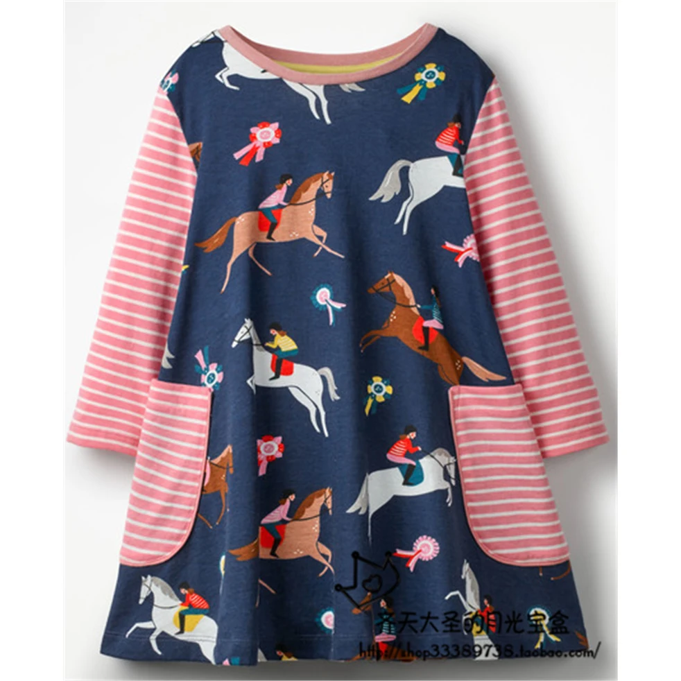Jumping meters Long Sleeve Kids Dresses For Girls Fall Autumn Spring Girls Clothes cartoon horse Children Dresses 1-6 Years
Jumping meters Long Sleeve Kids Dresses For Girls Fall Autumn Spring Girls Clothes cartoon horse Children Dresses 1-6 Years