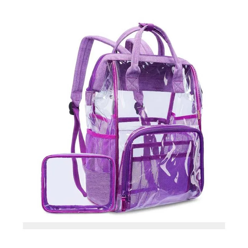 New fashion ladies shoulder bag diaper bag large capacity Mummy bag PVC material transparent women's bag travel storage backpack
New fashion ladies shoulder bag diaper bag large capacity Mummy bag PVC material transparent women's bag travel storage backpack