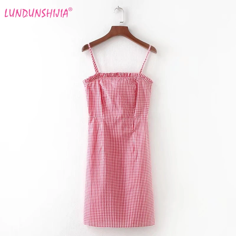 LUNDUNSHIJIA Pastoral Plaid Slip Dress Women Backless Dresses Camisole Sexy Strap Women Dress Clothings For Ladies Mini Vestidos
LUNDUNSHIJIA Pastoral Plaid Slip Dress Women Backless Dresses Camisole Sexy Strap Women Dress Clothings For Ladies Mini Vestidos