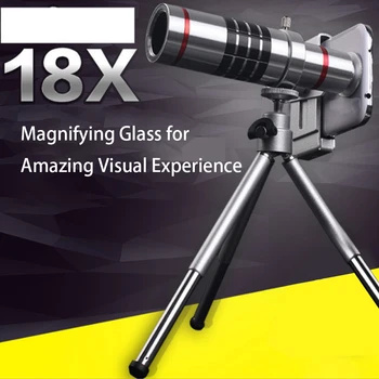 ET 18x Zoom Optical Telescope Telephoto Lens with Tripod Clip Kit Universal Phone Camera Lens for iPhone Samsung Huawei Xiaomi
ET 18x Zoom Optical Telescope Telephoto Lens with Tripod Clip Kit Universal Phone Camera Lens for iPhone Samsung Huawei Xiaomi