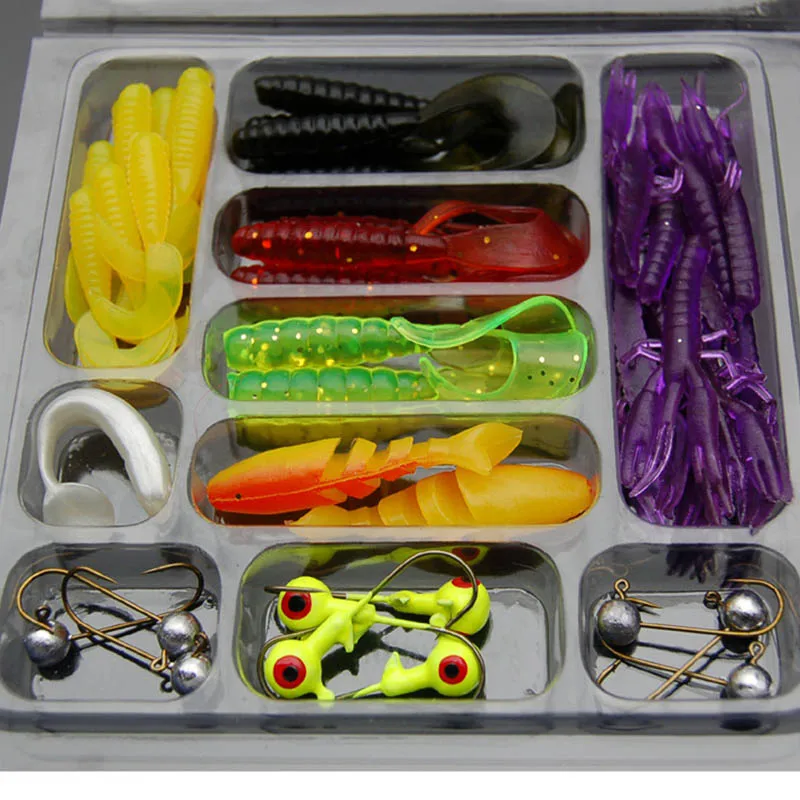 35Pcs Soft Worm Fishing Bait Lure+10Pcs Lead Jig Head Hooks Combo Set Artificial Fishing Tackles 19ing
35Pcs Soft Worm Fishing Bait Lure+10Pcs Lead Jig Head Hooks Combo Set Artificial Fishing Tackles 19ing