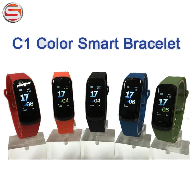 

C1 Plus Smart Bracelet Color Screen Wristband Blood Pressure Fitness Tracker Heart Rate Monitor Smart Band for Android IOS B48