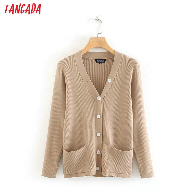 Tangada women solid cardigan sweater long sleeve pockets buttons lady knit sweaters vintage basic casual loose tops RY106
Tangada women solid cardigan sweater long sleeve pockets buttons lady knit sweaters vintage basic casual loose tops RY106