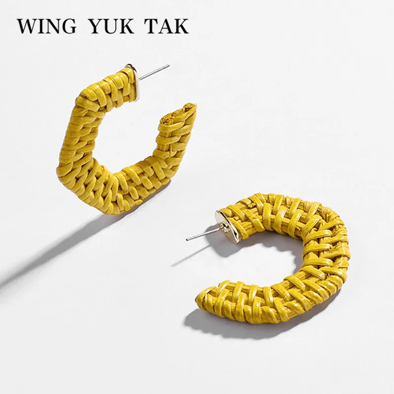 wing yuk tak Yellow Rattan Weave Hoop Earrings for Women New Geometric Bohemian Earrings Fashion Korea Handmade Jewelry
wing yuk tak Yellow Rattan Weave Hoop Earrings for Women New Geometric Bohemian Earrings Fashion Korea Handmade Jewelry