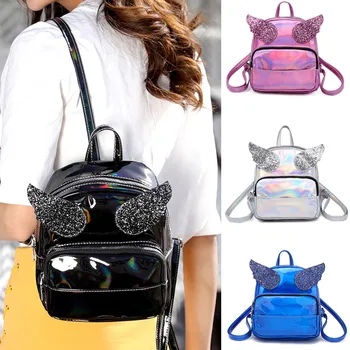 Women Fashion Laser Sequin Backpack Girl Cute Angel Wings Bag Backpack Female Travel Laptop Shoulder Bag Solid Color T627
Women Fashion Laser Sequin Backpack Girl Cute Angel Wings Bag Backpack Female Travel Laptop Shoulder Bag Solid Color T627