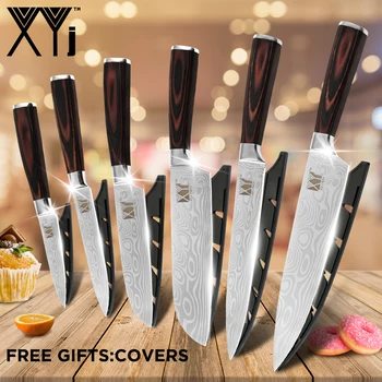 XYj Cooking Tools 6pcs Kitchen Knife Set Utility Cleaver Paring Chef Santoku Knife Slicing Vegetable Stainless Steel Knife Sets
XYj Cooking Tools 6pcs Kitchen Knife Set Utility Cleaver Paring Chef Santoku Knife Slicing Vegetable Stainless Steel Knife Sets