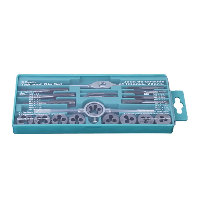 20pcs Alloy Steel Tap & Die Set with Small Tap Twisted Hand Tools and 1/16-1/2 Inch NC Screw Thread Plugs Taps Hand Screw Taps
20pcs Alloy Steel Tap & Die Set with Small Tap Twisted Hand Tools and 1/16-1/2 Inch NC Screw Thread Plugs Taps Hand Screw Taps