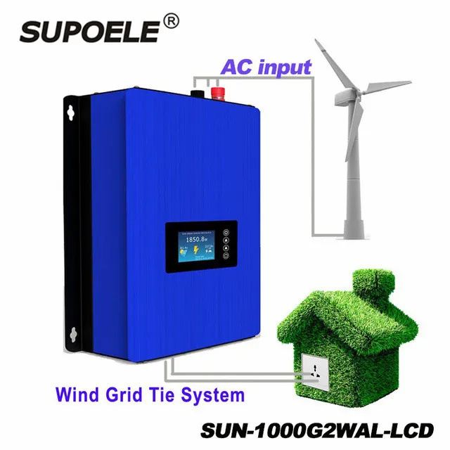 Newest Generation Wind Grid Tie Inverter 1000W+ Dump Load Resistor+ Inner Limiter Sensor+ Wifi Input DC 22-60V or 45-90V 
Newest Generation Wind Grid Tie Inverter 1000W+ Dump Load Resistor+ Inner Limiter Sensor+ Wifi Input DC 22-60V or 45-90V