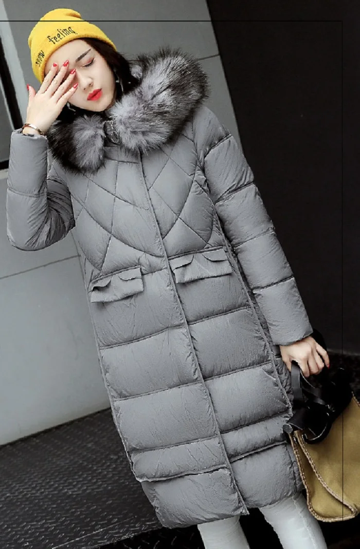 New Parkas real fur 2017 winter jacket women long down jacket Female Women Winter Coat fur collar+6 (1)