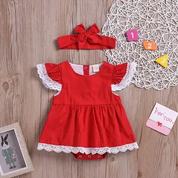 Hotsales Baby Girls Short Sleeve Lace Dress + Headband 2PC Outfits Red Colour For kids 6-24M
Hotsales Baby Girls Short Sleeve Lace Dress + Headband 2PC Outfits Red Colour For kids 6-24M